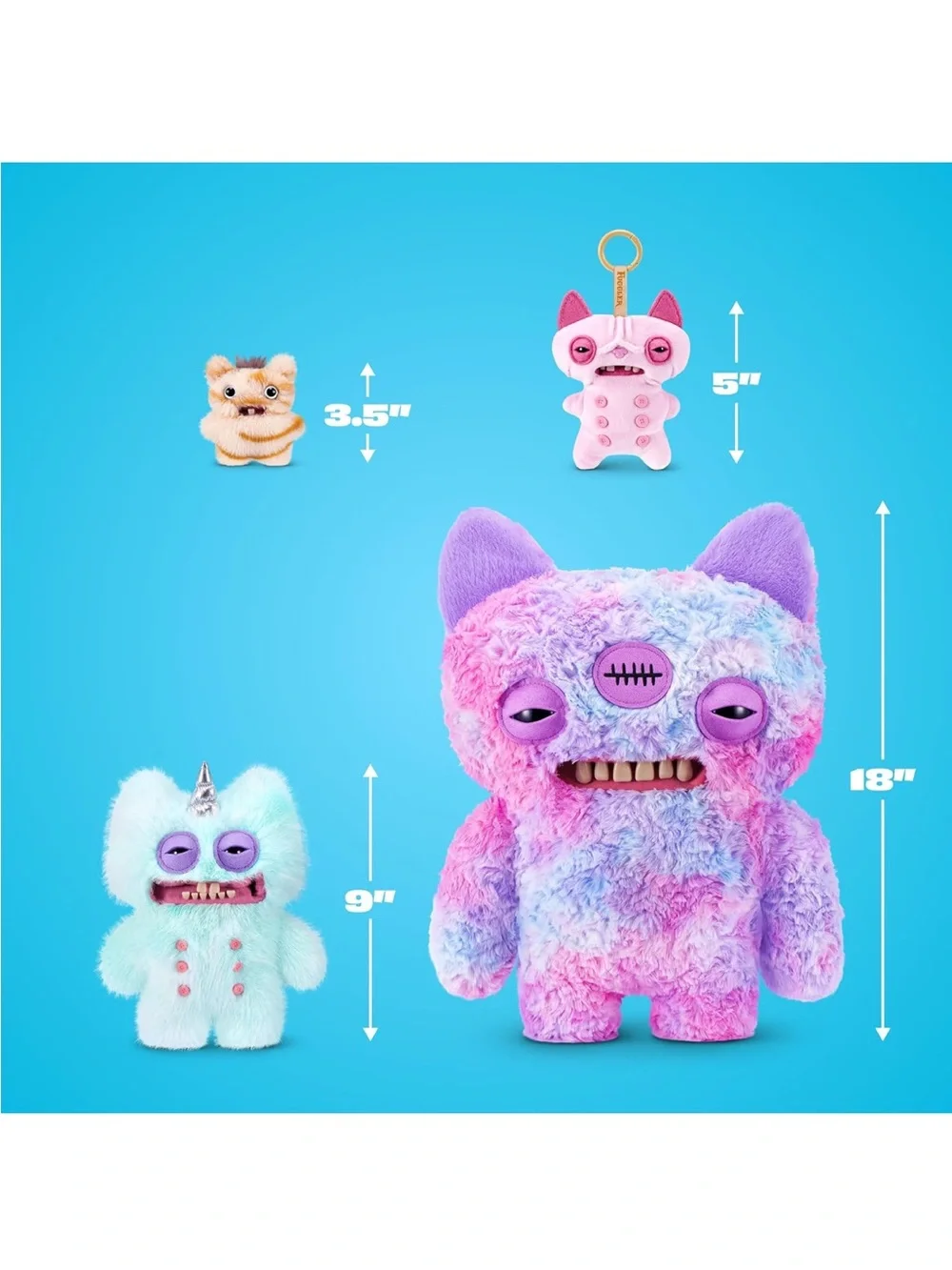 Zuru Stinkface Fugglecorns Plush Monster Handbag in Aqua with Purple Eyes